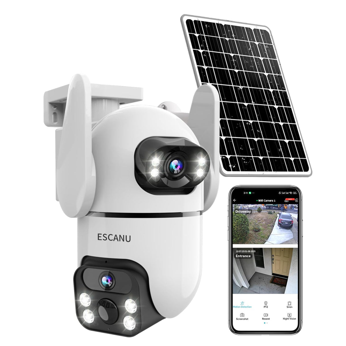 Dual Lens Security Camera 2K Ultra HD front angle | Smaronics