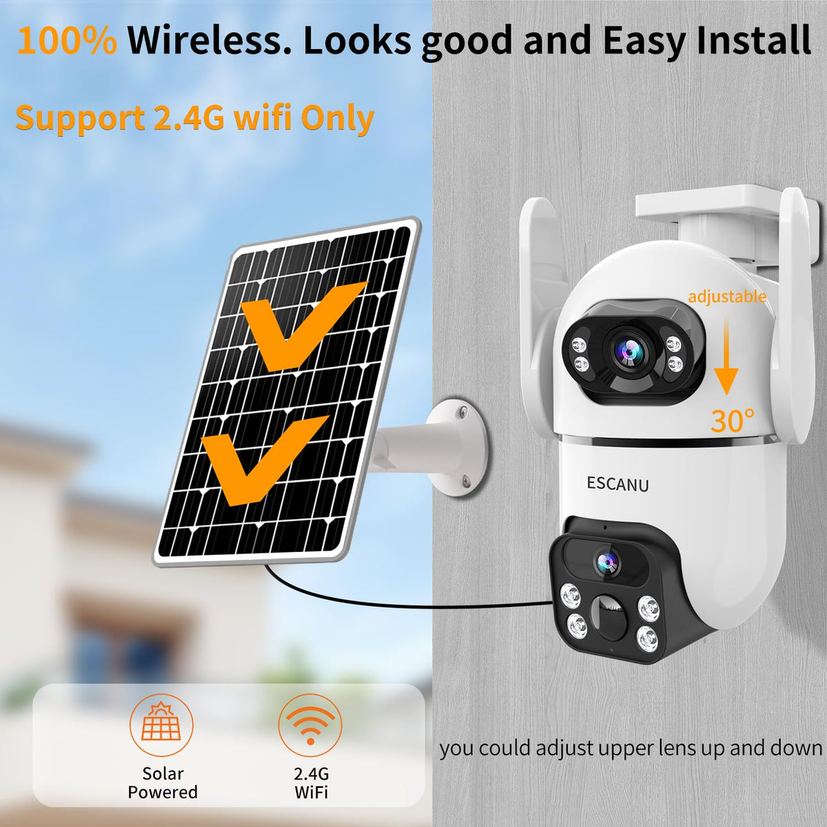 Dual Lens Security Camera 2K Ultra HD rear design | Smaronics