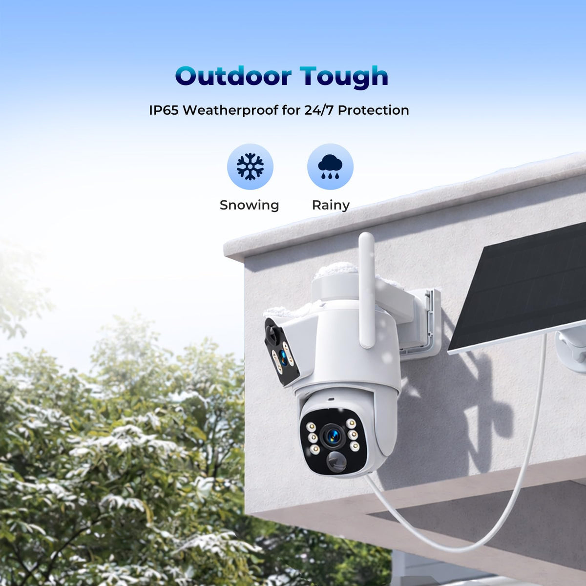 Dual-Lens Solar Security Camera clip and build detail | Smaronics