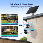 Dual-Lens Solar Security Camera feature close up view | Smaronics