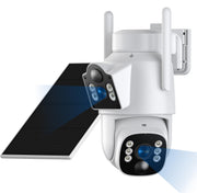 Dual-Lens Solar Security Camera front angle | Smaronics