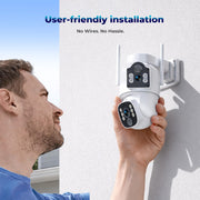 Dual-Lens Solar Security Camera product detail close up | Smaronics
