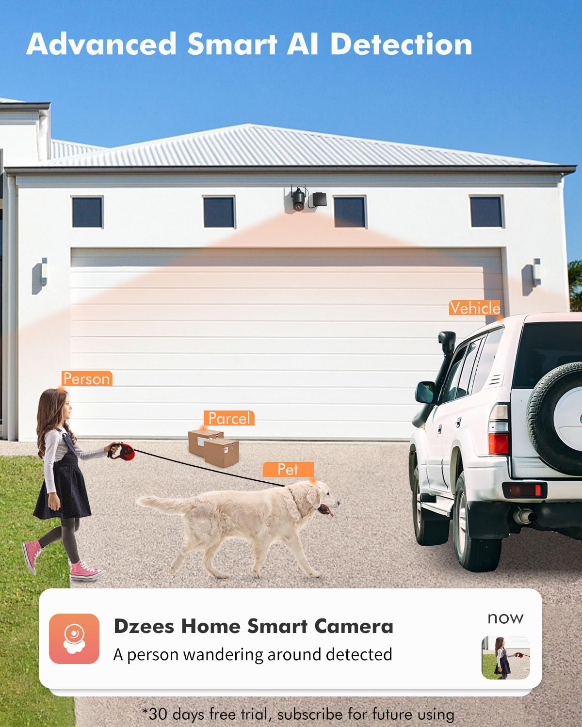 dzees 2k wireless outdoor security cameras 360 pan tilt clip and build