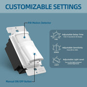 ECOELER Motion Sensor Light Switch side profile | Smaronics