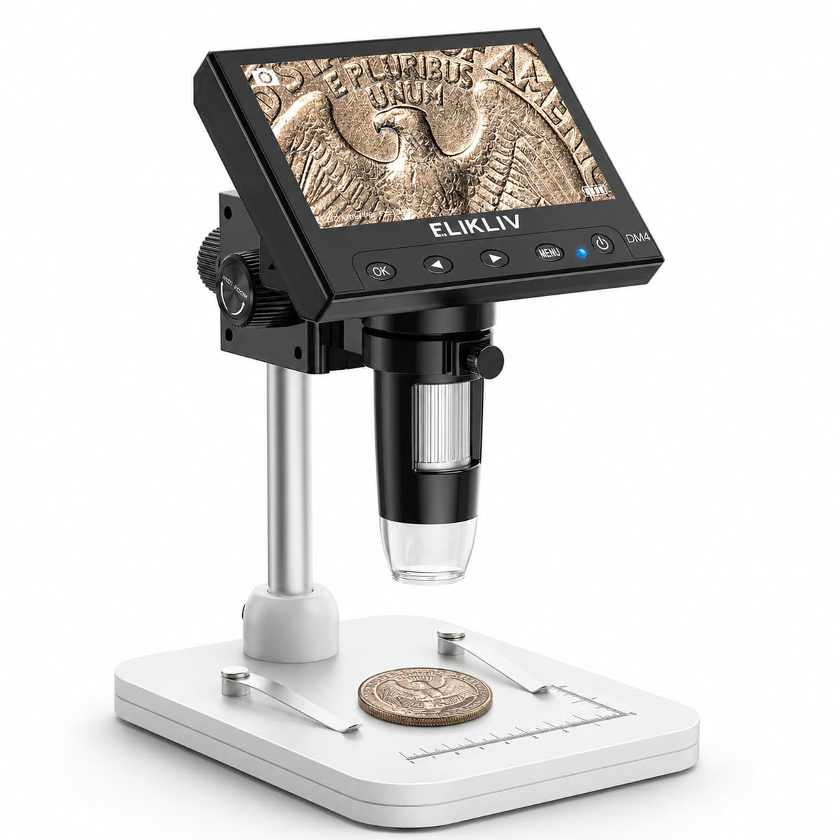 elikliv digital coin microscope 1000x front angle product view | Smaro