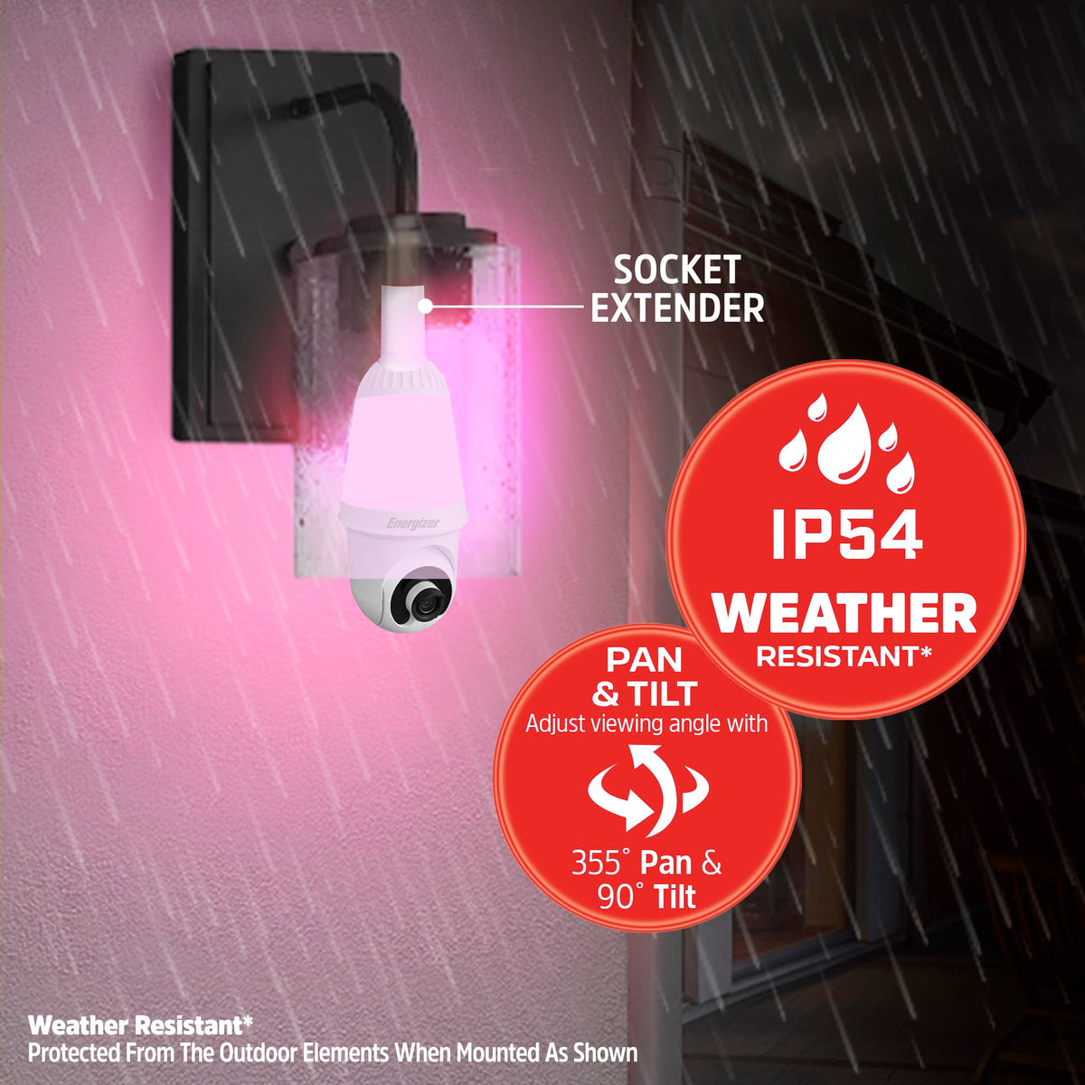 energizer smart 2k light bulb security camera feature close up view |