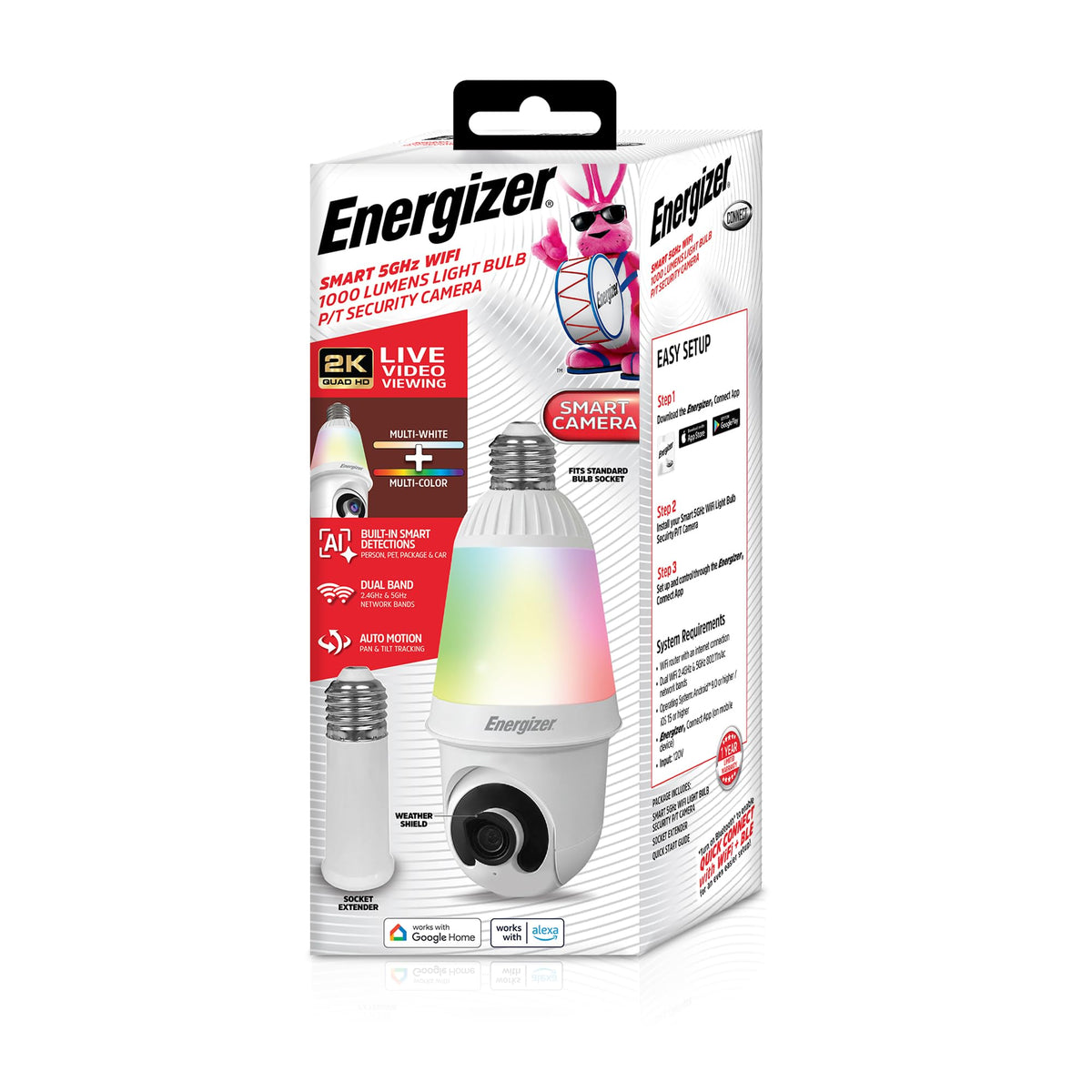 energizer smart 2k light bulb security camera product detail close up