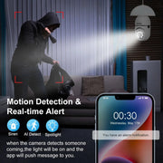 everseco 4pack 2k 3mp wireless light bulb security camera feature clos