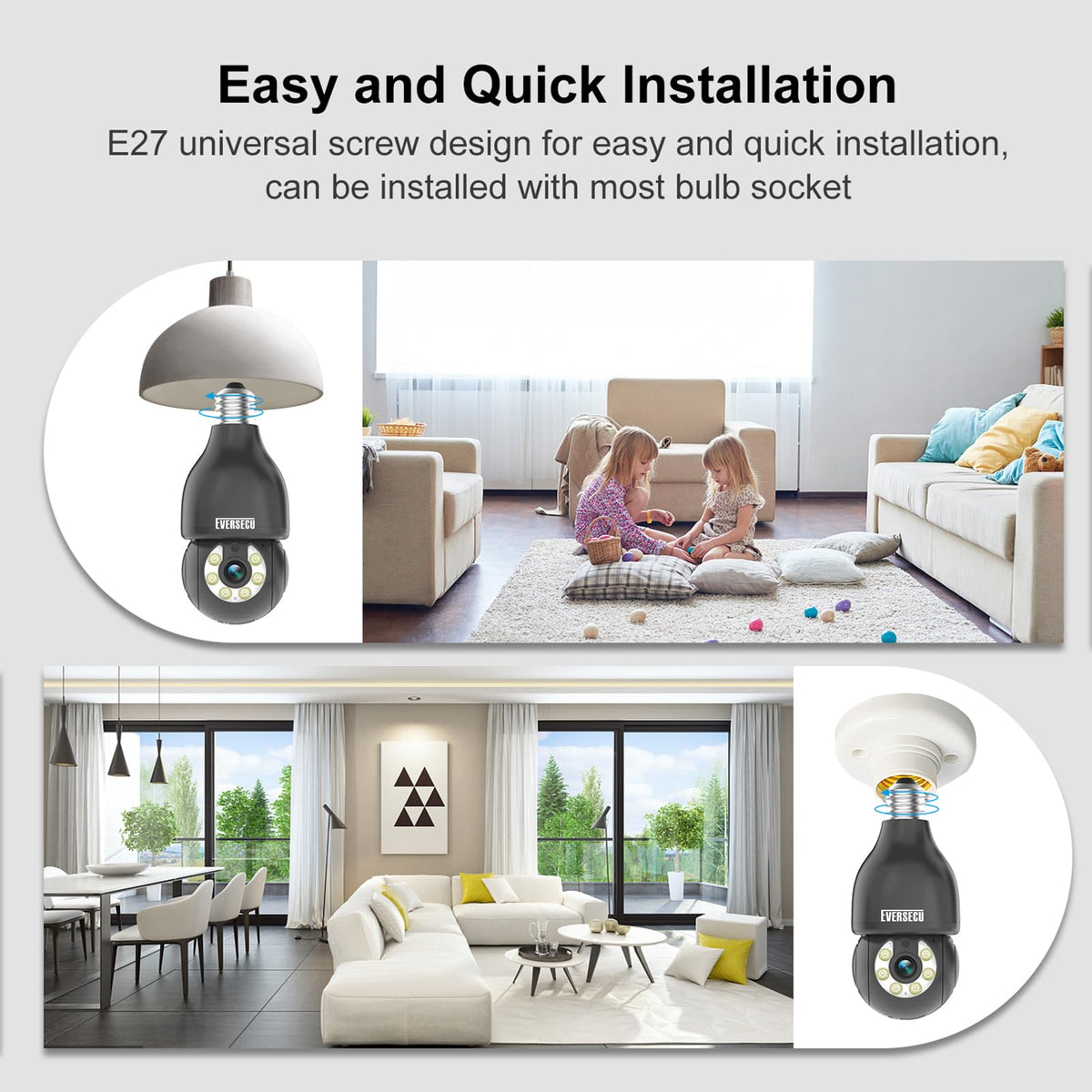 Everseco HD 2K 3.0MP Wireless Security Camera side profile | Smaronics