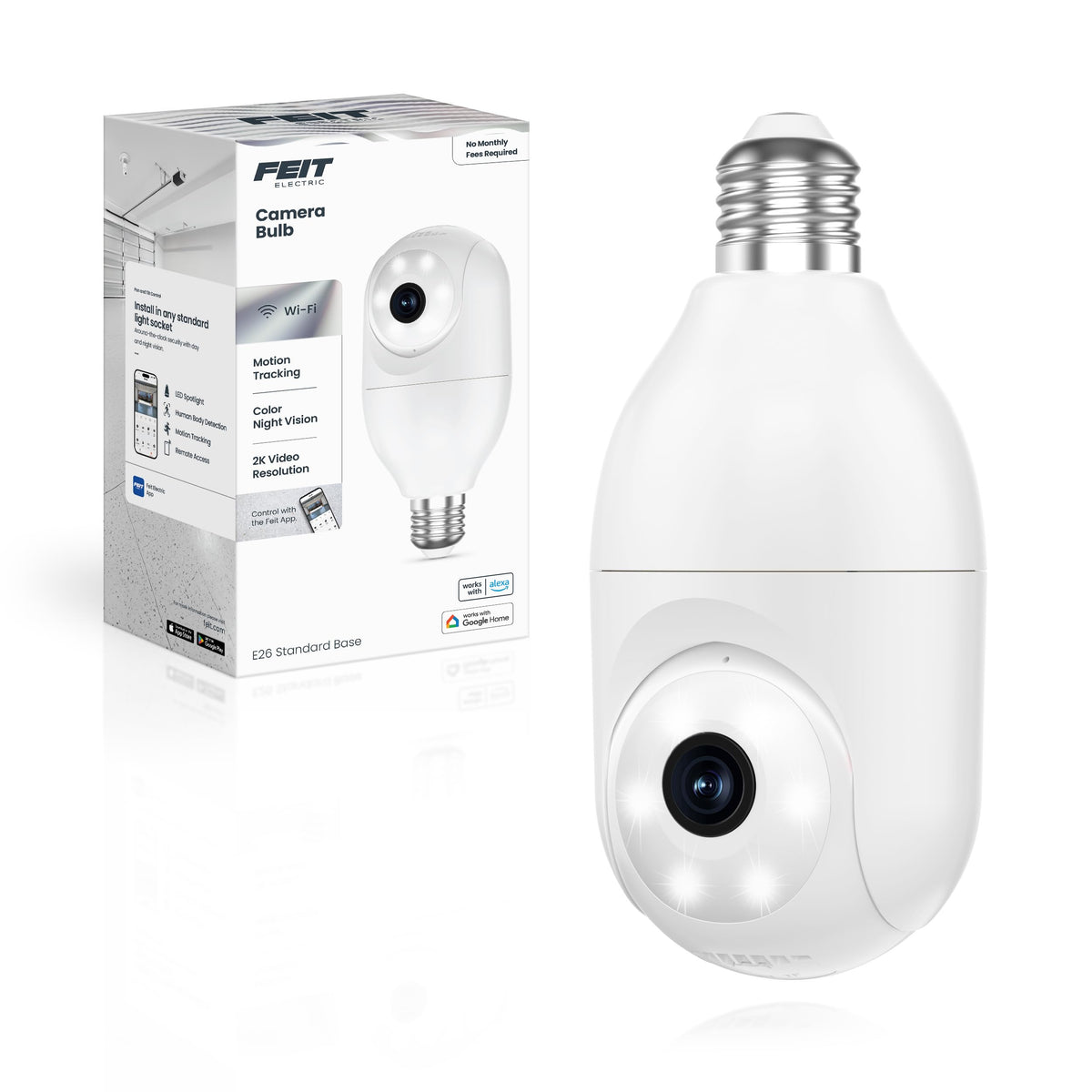 Feit Electric Smart Security Camera Bulb front angle | Smaronics