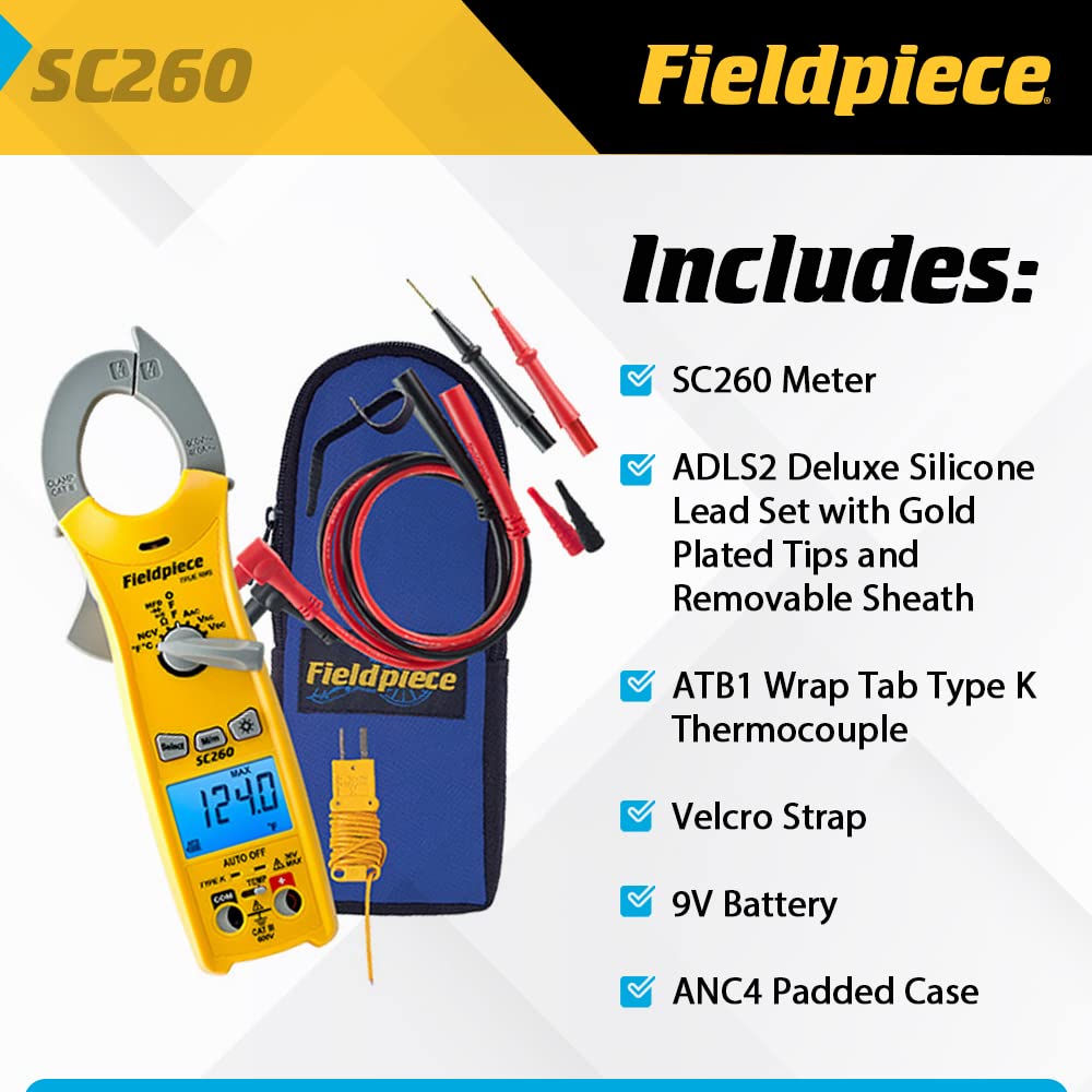 fieldpiece compact hvacr clamp multimeter sc260 clip and build detail