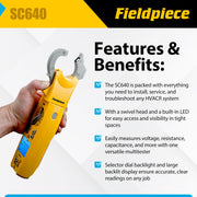 fieldpiece sc640 swivel clamp meter rear design product view | Smaroni