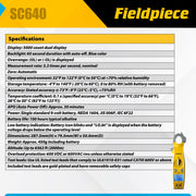 fieldpiece sc640 swivel clamp meter side profile product view | Smaron