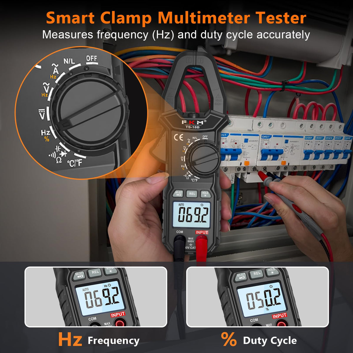 FKM Clamp Meter, True-RMS 6000 Counts AC Clamp Meter image 5