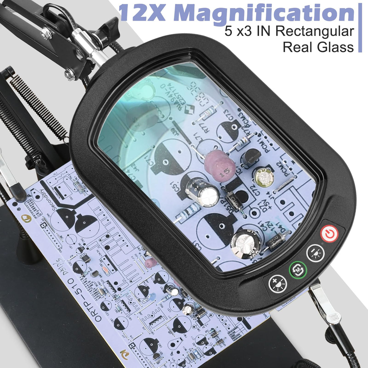 Flexible Magnetic Helping Hands and Soldering Station Magnifier image 2