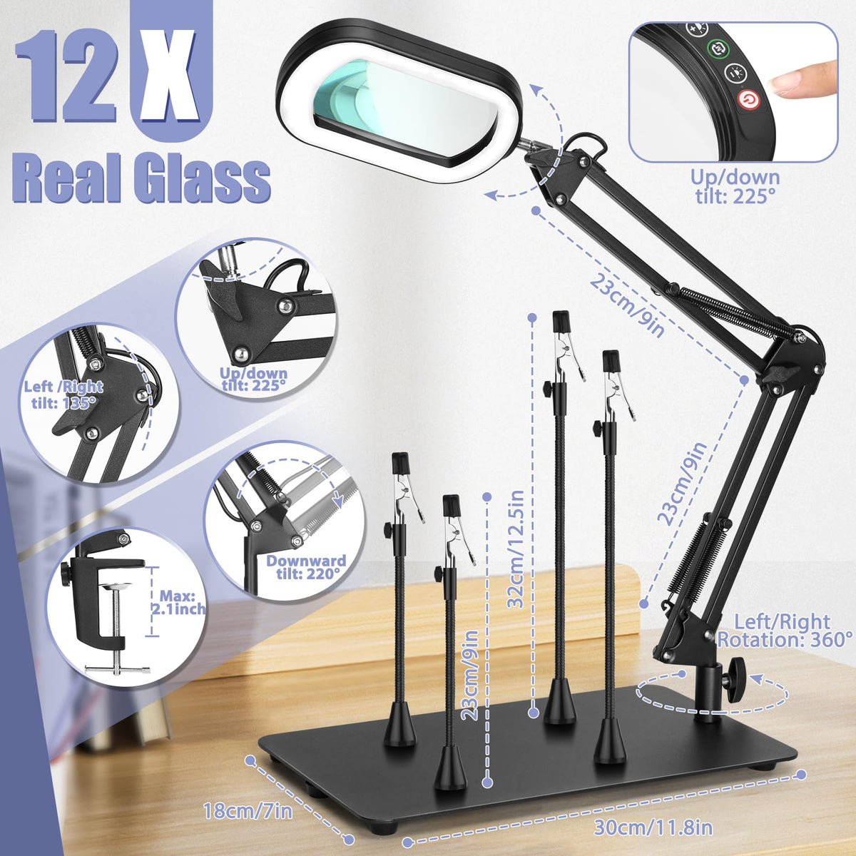 Flexible Magnetic Helping Hands and Soldering Station Magnifier image 6
