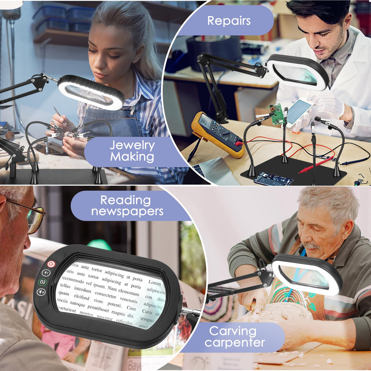 Flexible Magnetic Helping Hands and Soldering Station Magnifier image 7