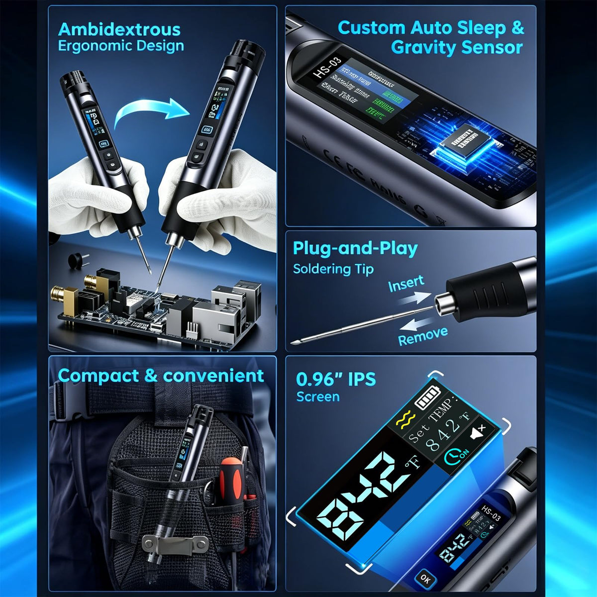 FNRSI HS-03 Cordless Soldering Iron Kit real usage | Smaronics