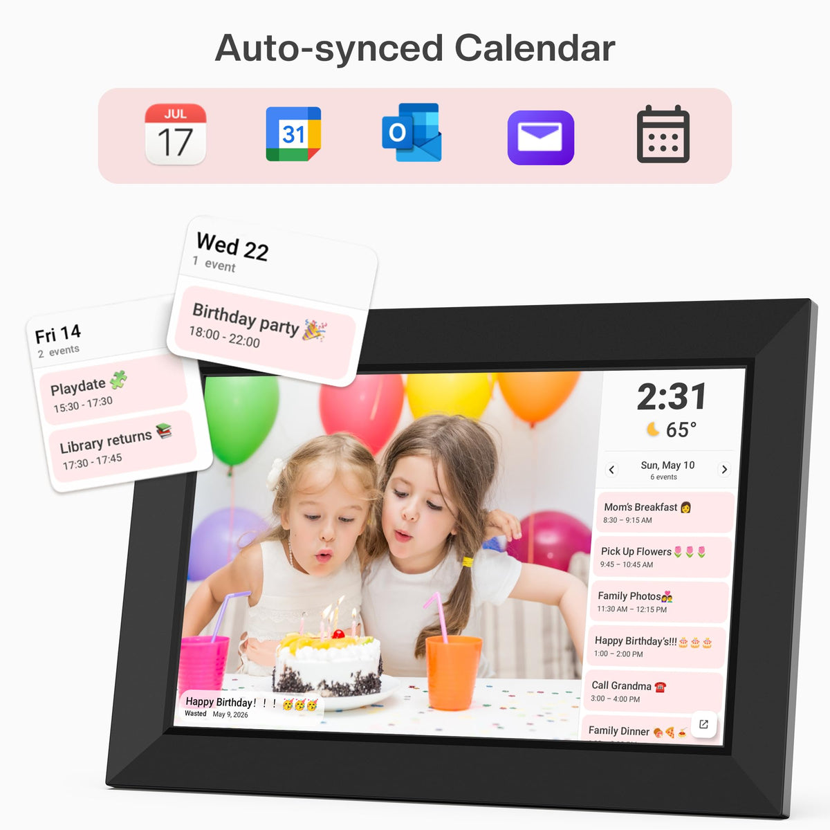 frameo 10 1 inch wifi digital picture frame clip and build detail | Sm