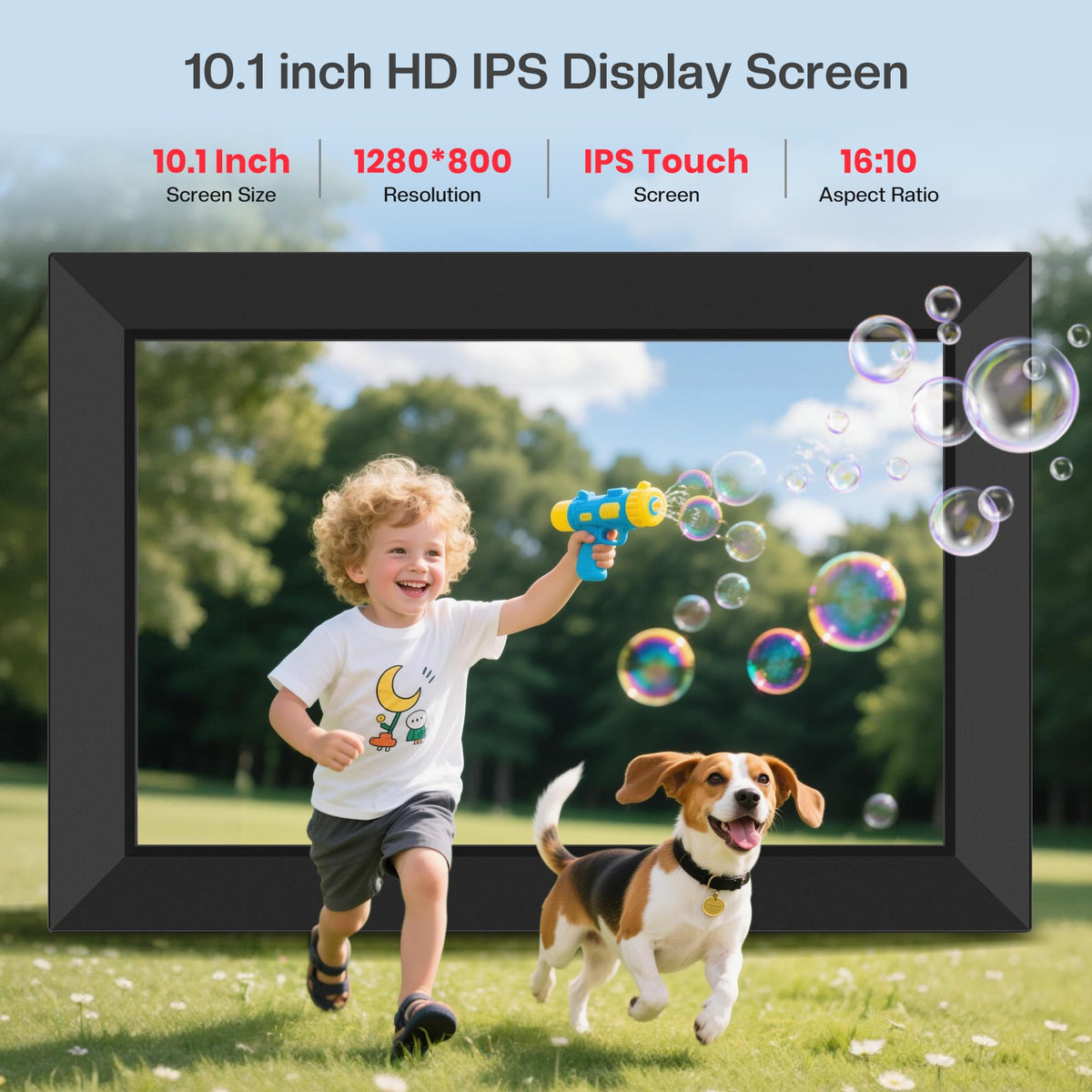 frameo 10 1 inch wifi digital picture frame feature close up view | Sm