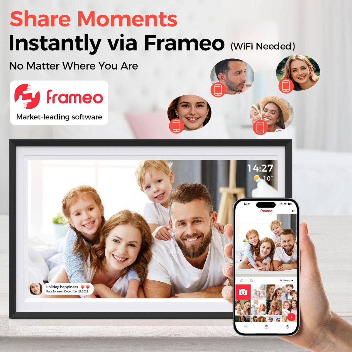 frameo digital picture frame package contents view | Smaronics