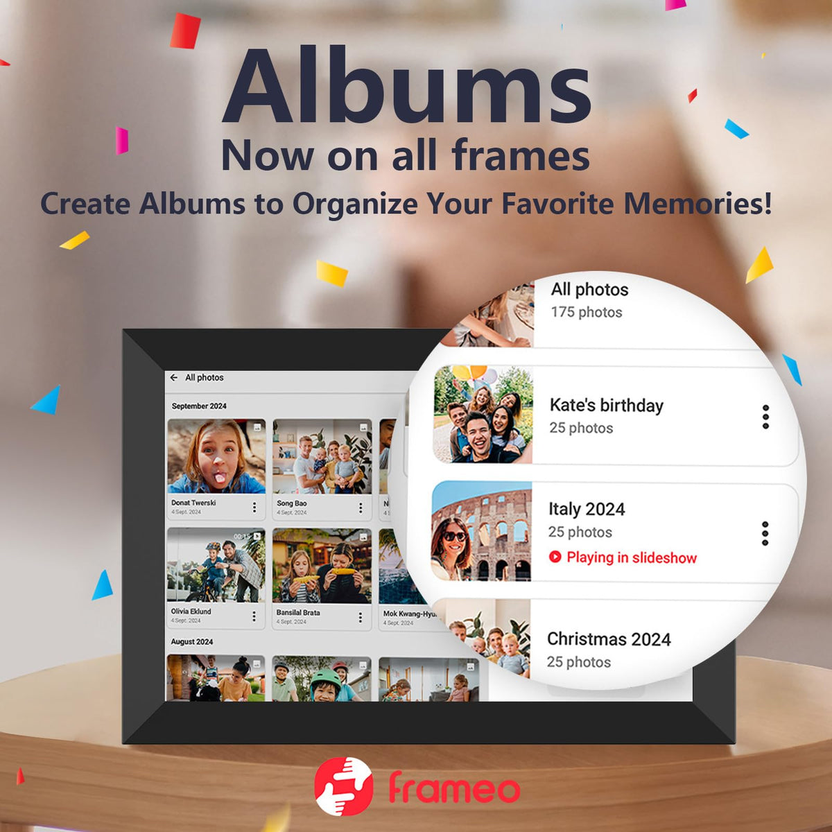 frameo smart wifi digital photo frame clip and build detail | Smaronic