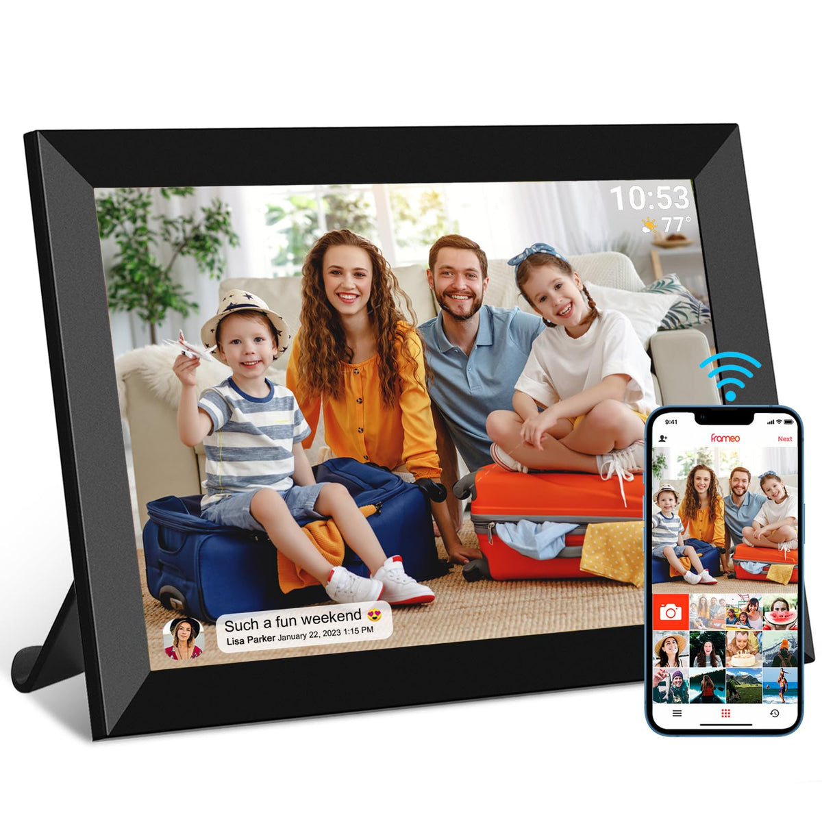 Frameo Smart WiFi Digital Photo Frame front angle | Smaronics