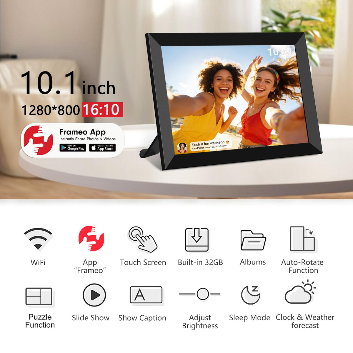 Frameo Smart WiFi Digital Photo Frame rear design | Smaronics