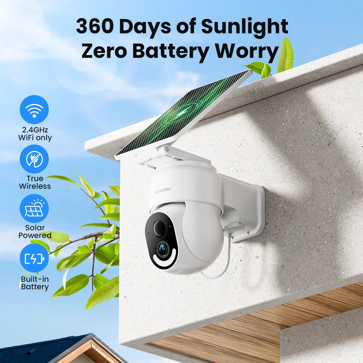 GalaYou Solar Camera Outdoor rear design | Smaronics