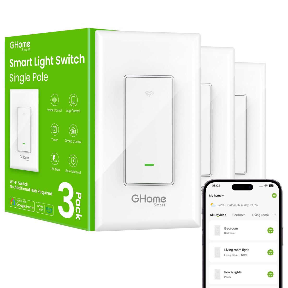 GHome Smart Switches for Lights, 4 Pack image 9