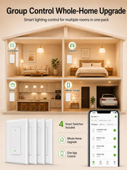 GHome Smart Switches for Lights, 4 Pack side profile | Smaronics