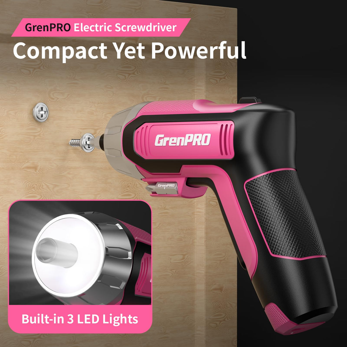 Grenpro 4V Cordless Electric Screwdriver Set side profile | Smaronics