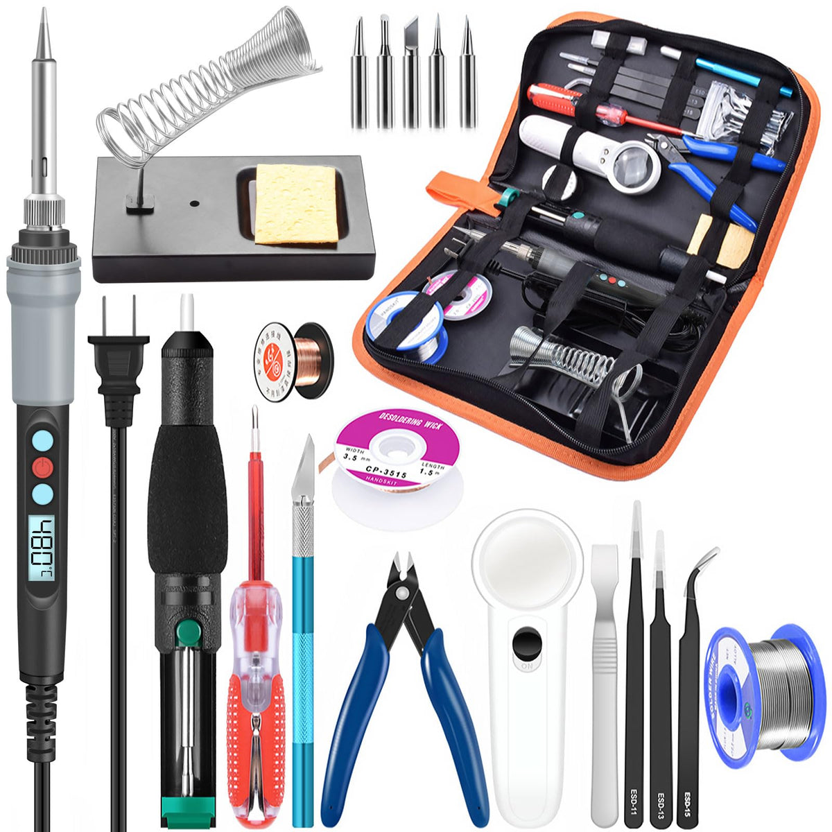 HANDSKIT 90W Soldering Iron Kit front angle | Smaronics