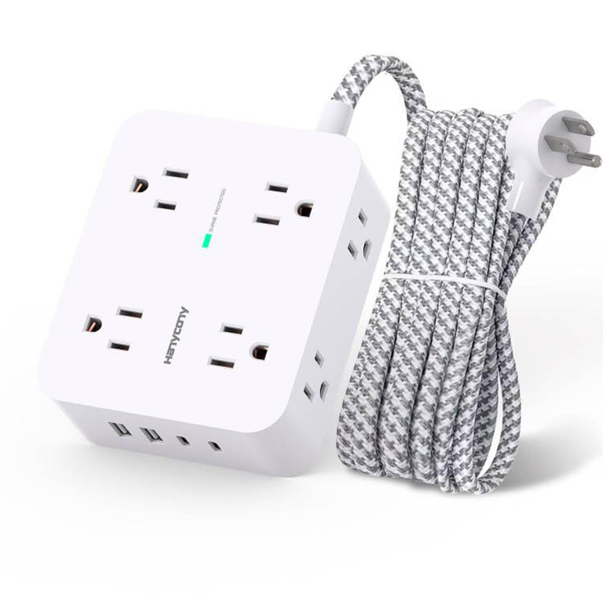 HANYCONY Surge Protector Power Strip front angle | Smaronics