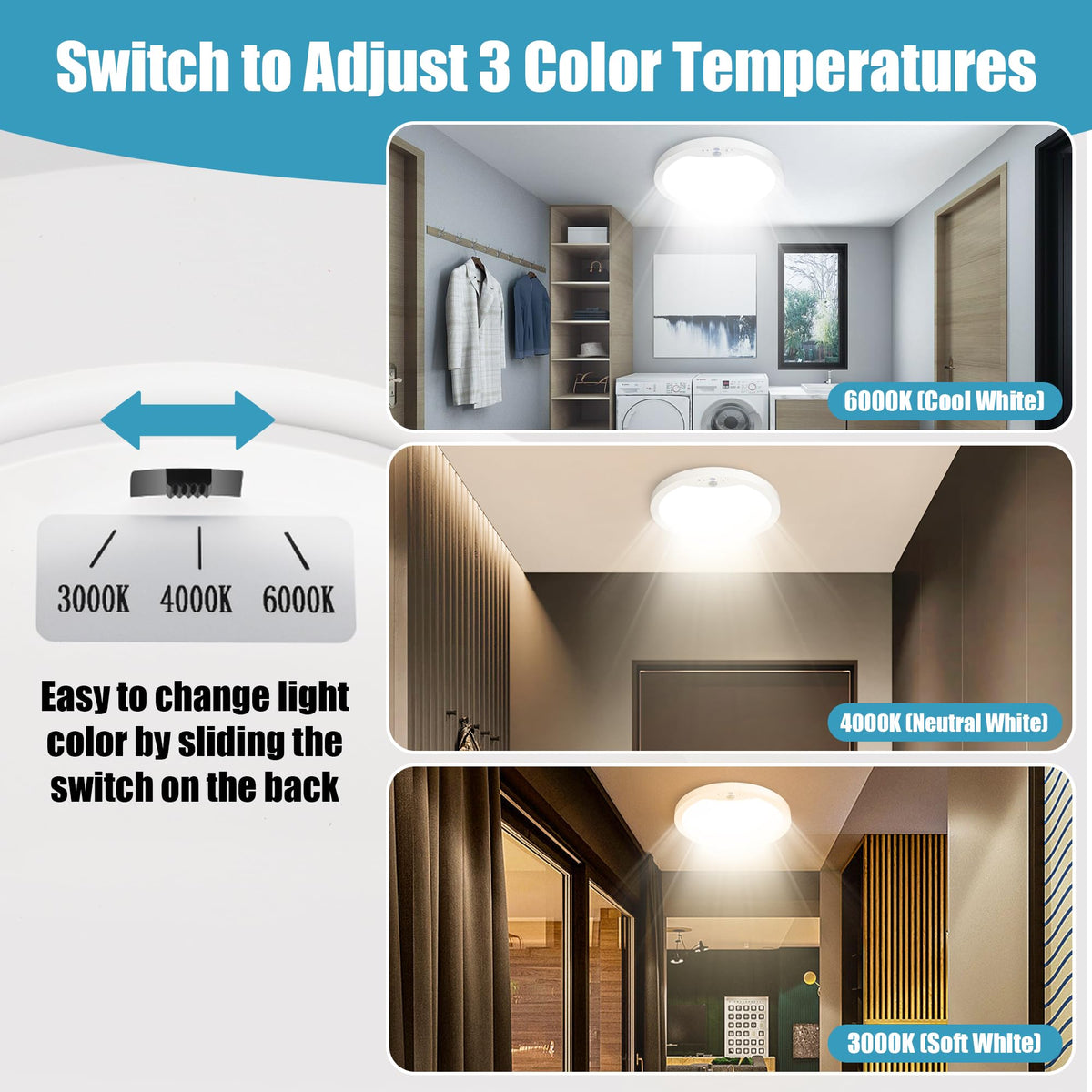 Hard-Wired Motion Sensor Ceiling Lights rear design | Smaronics