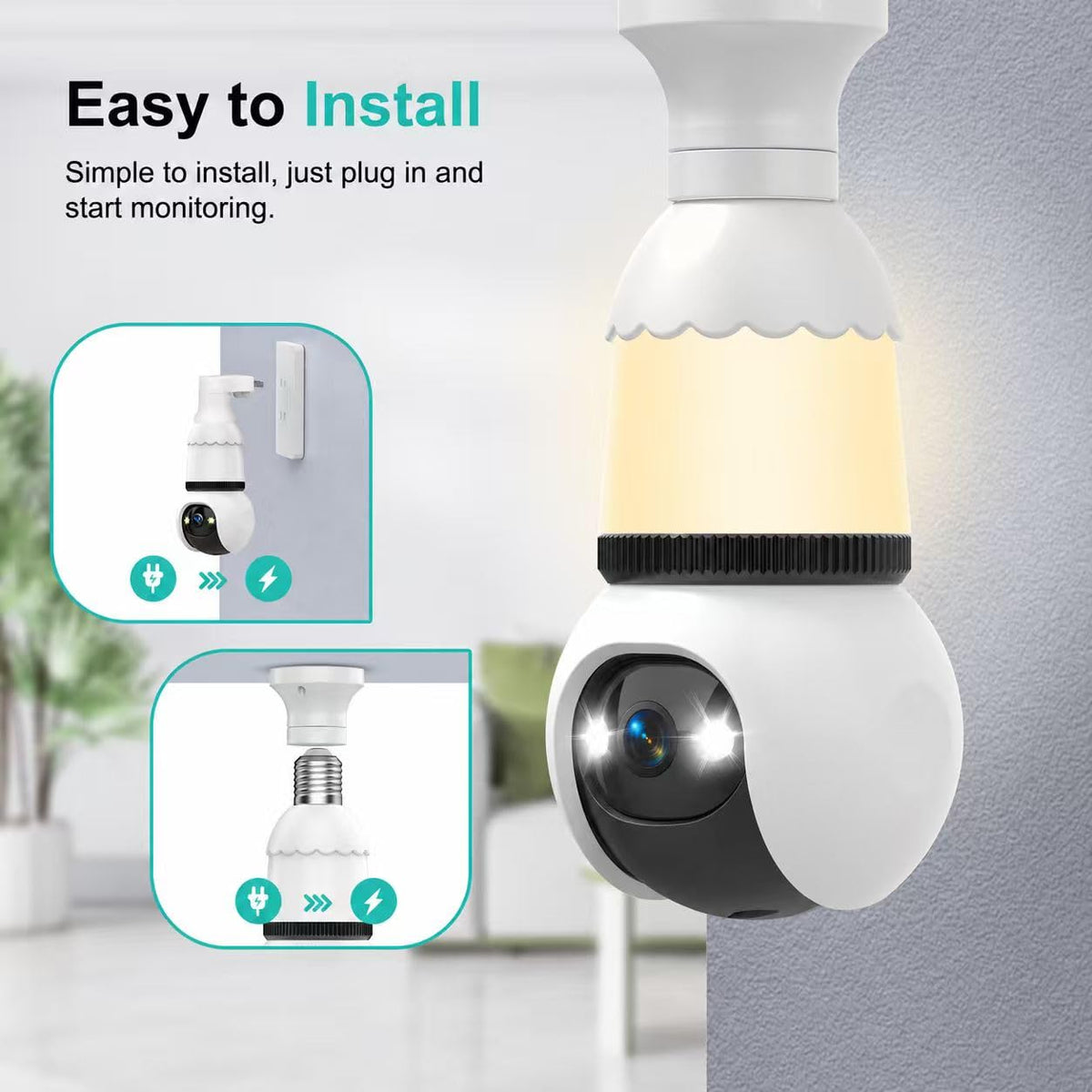 Hawkray Light Bulb Security Camera side profile | Smaronics