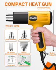 heat gun 1600w hot air gun package contents view | Smaronics