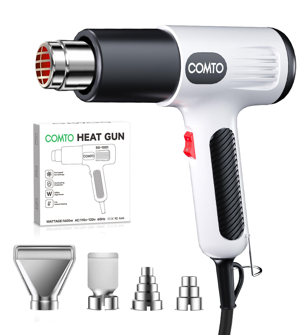 Heat Gun, 1600W Hot Air Gun with 2 Heat Settings image 8