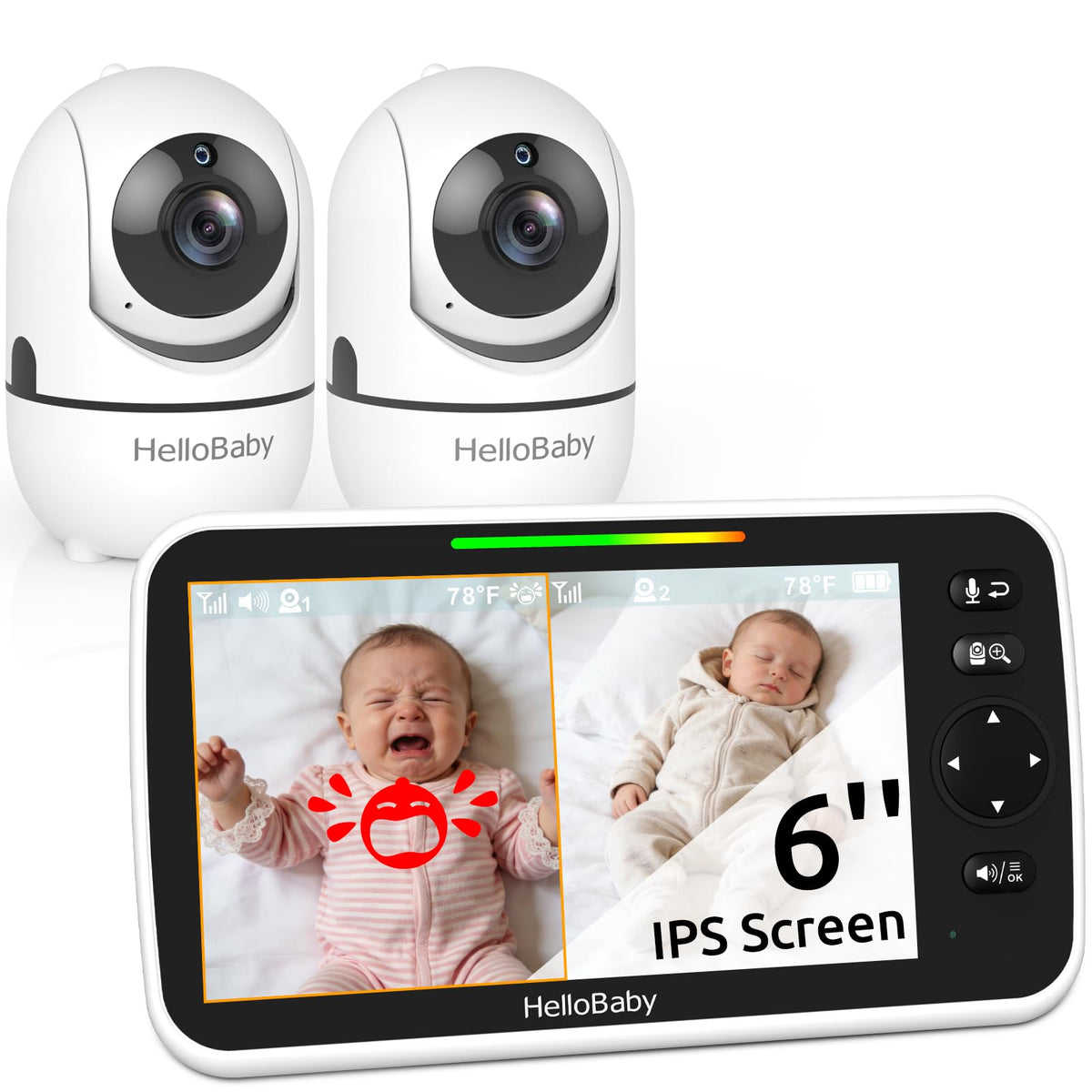 HelloBaby HB6550 2 Cameras Baby Monitor image 9