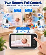 hellobaby hb6550 2 cameras baby monitor clip and build detail | Smaron