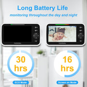 hellobaby hb6550 2 cameras baby monitor feature close up view | Smaron