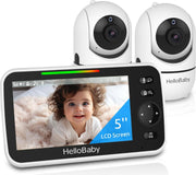 HelloBaby HB6550 2 Cameras Baby Monitor front angle | Smaronics