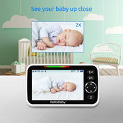 hellobaby hb6550 2 cameras baby monitor product detail close up | Smar