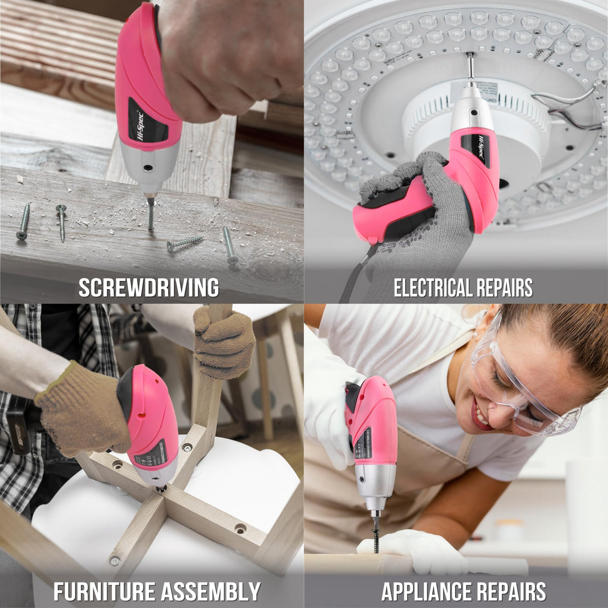 hi spec small electric screwdriver mini drill set clip and build detai