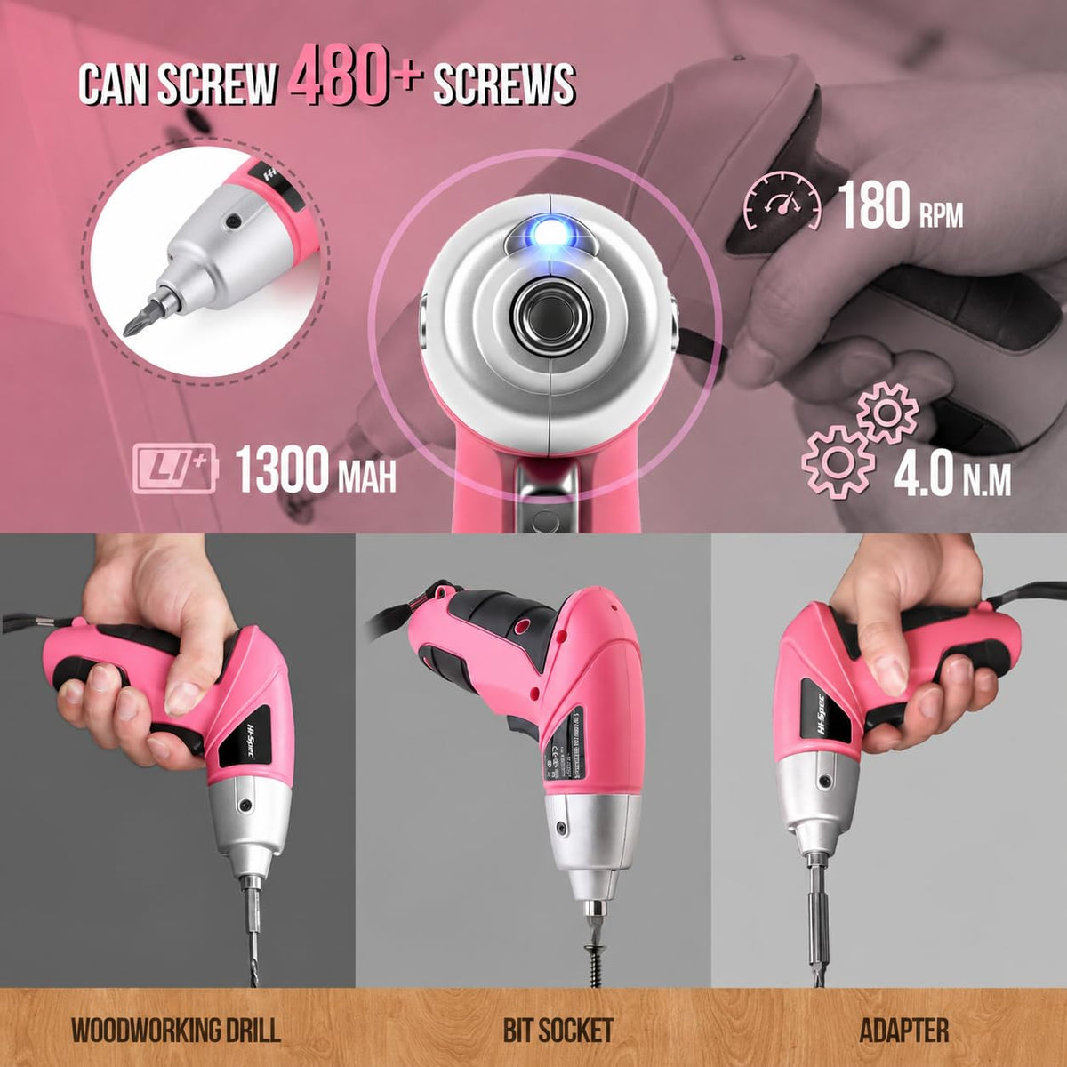 hi spec small electric screwdriver mini drill set feature close up vie
