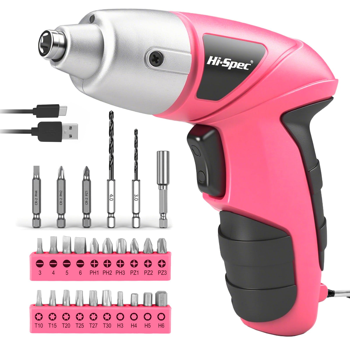 hi spec small electric screwdriver mini drill set front angle product