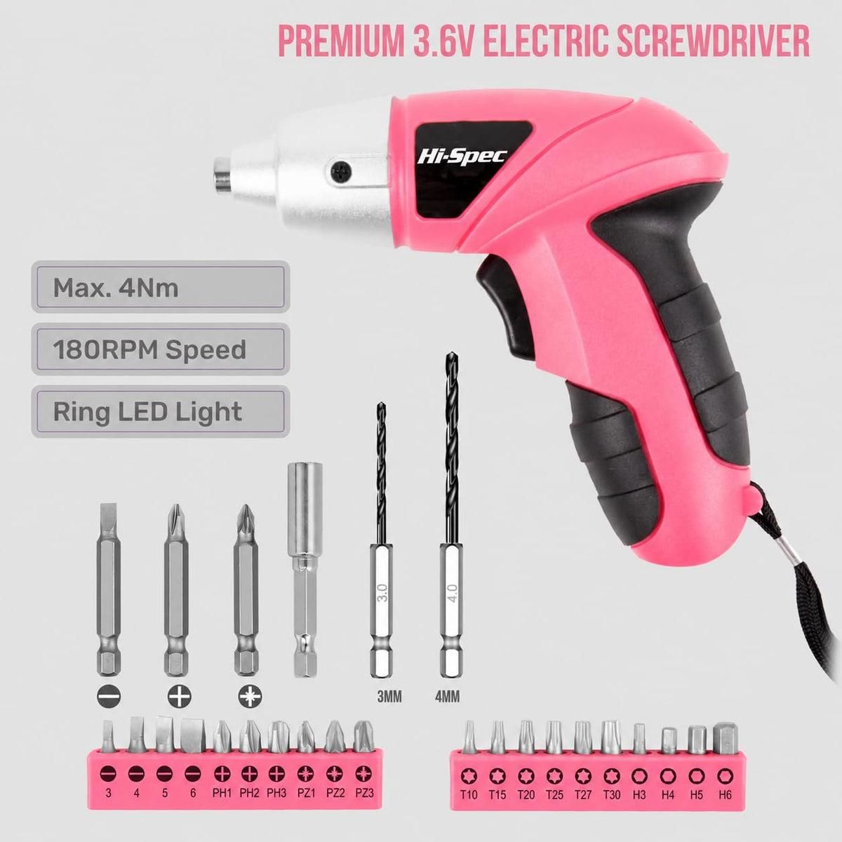 hi spec small electric screwdriver mini drill set rear design product