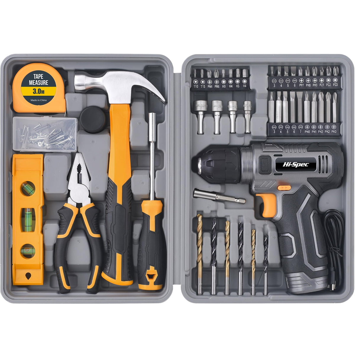 Hi-Spec Tool Set with 8V Drill Set Home DIY Repair & Maintenance, Pink image 9