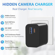 Hidden Camera Charger 1080P Nanny Cam rear design | Smaronics