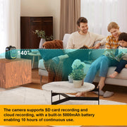 hidden camera clock wifi full hd 2k indoor spy security camera rear de